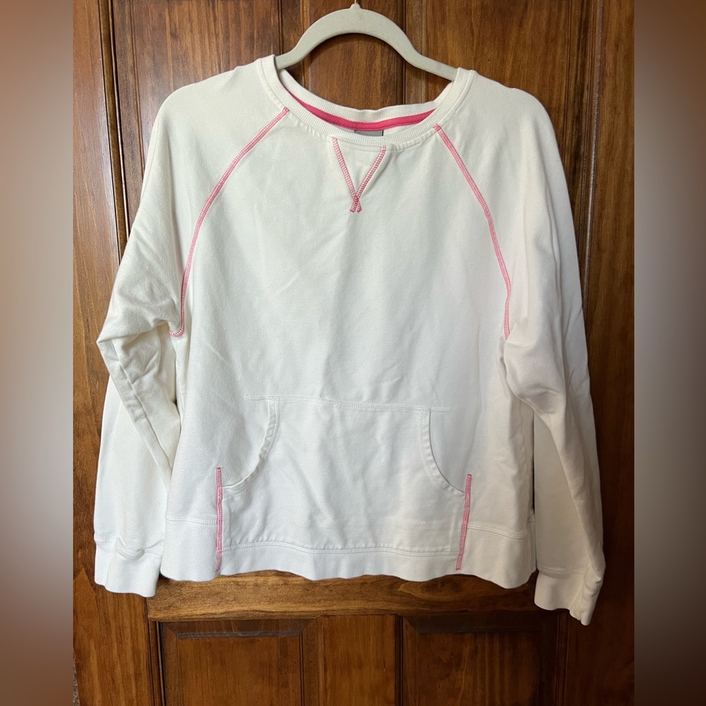 White Lightweight Pullover Sweatshirt